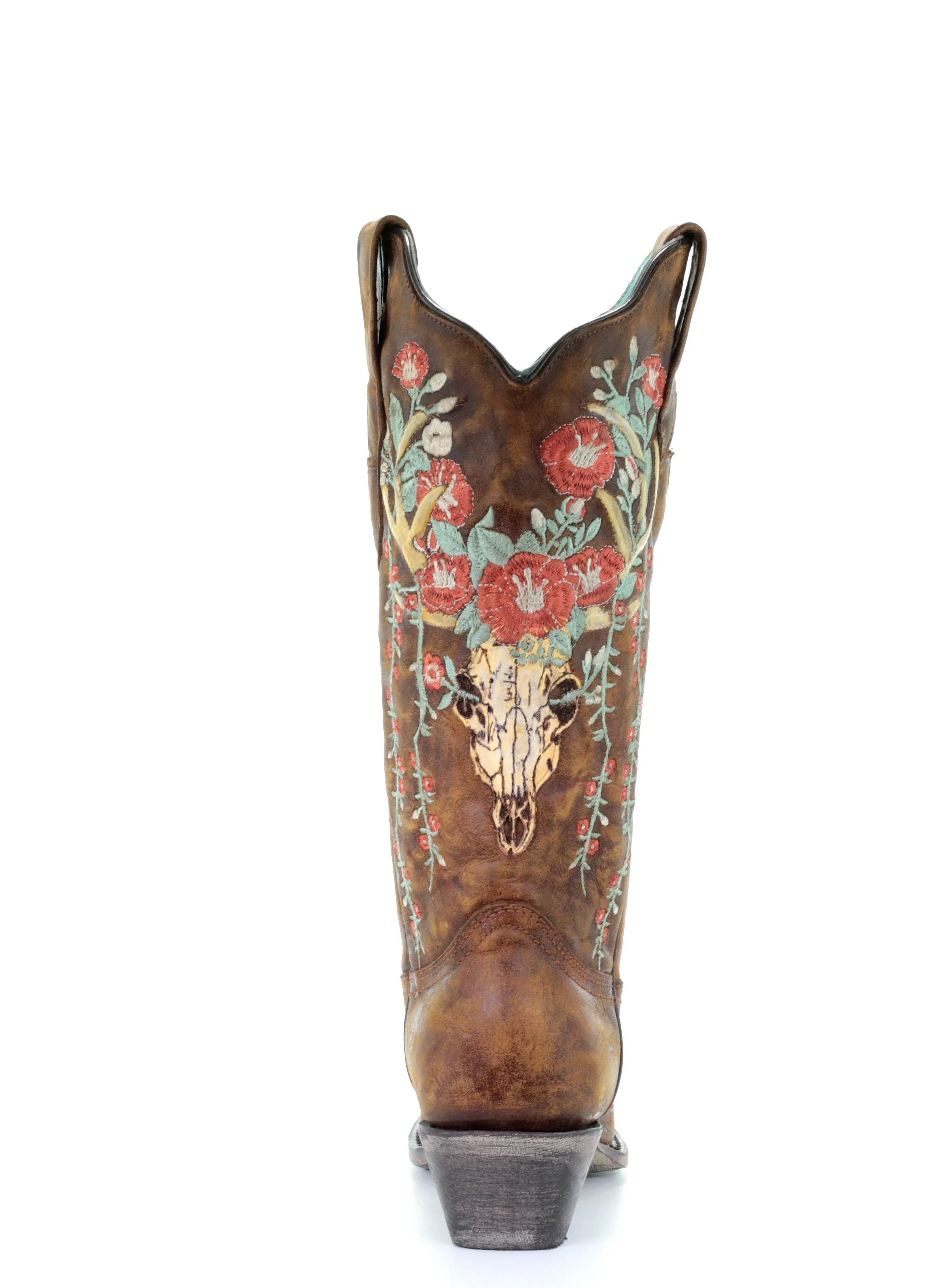 A3652 - Corral tan  western cowgirl leather boots for women