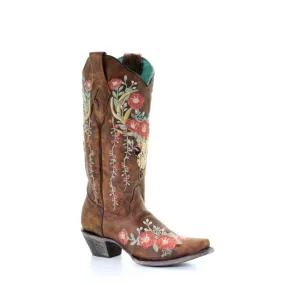 A3652 - Corral tan  western cowgirl leather boots for women