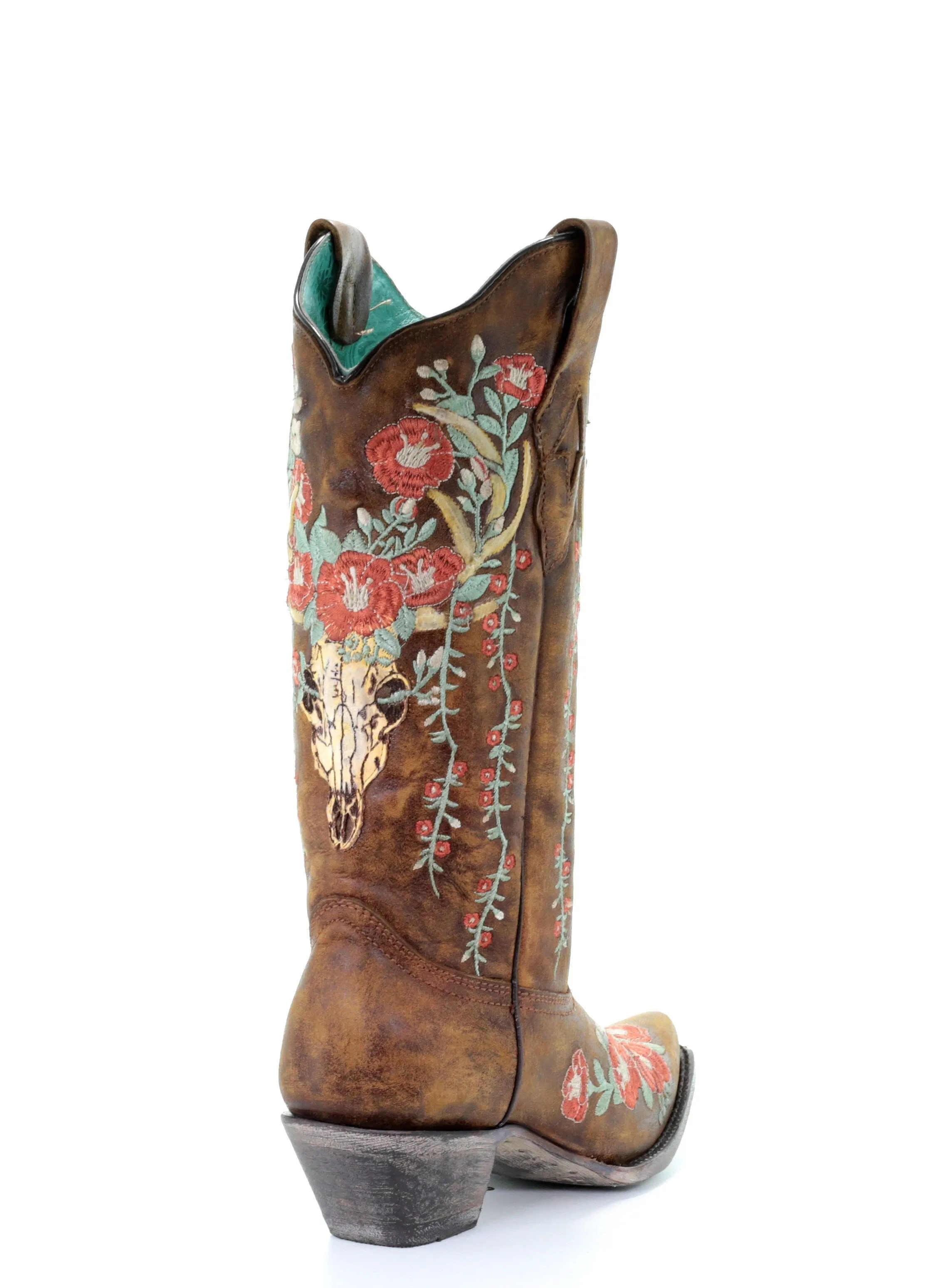 A3652 - Corral tan  western cowgirl leather boots for women