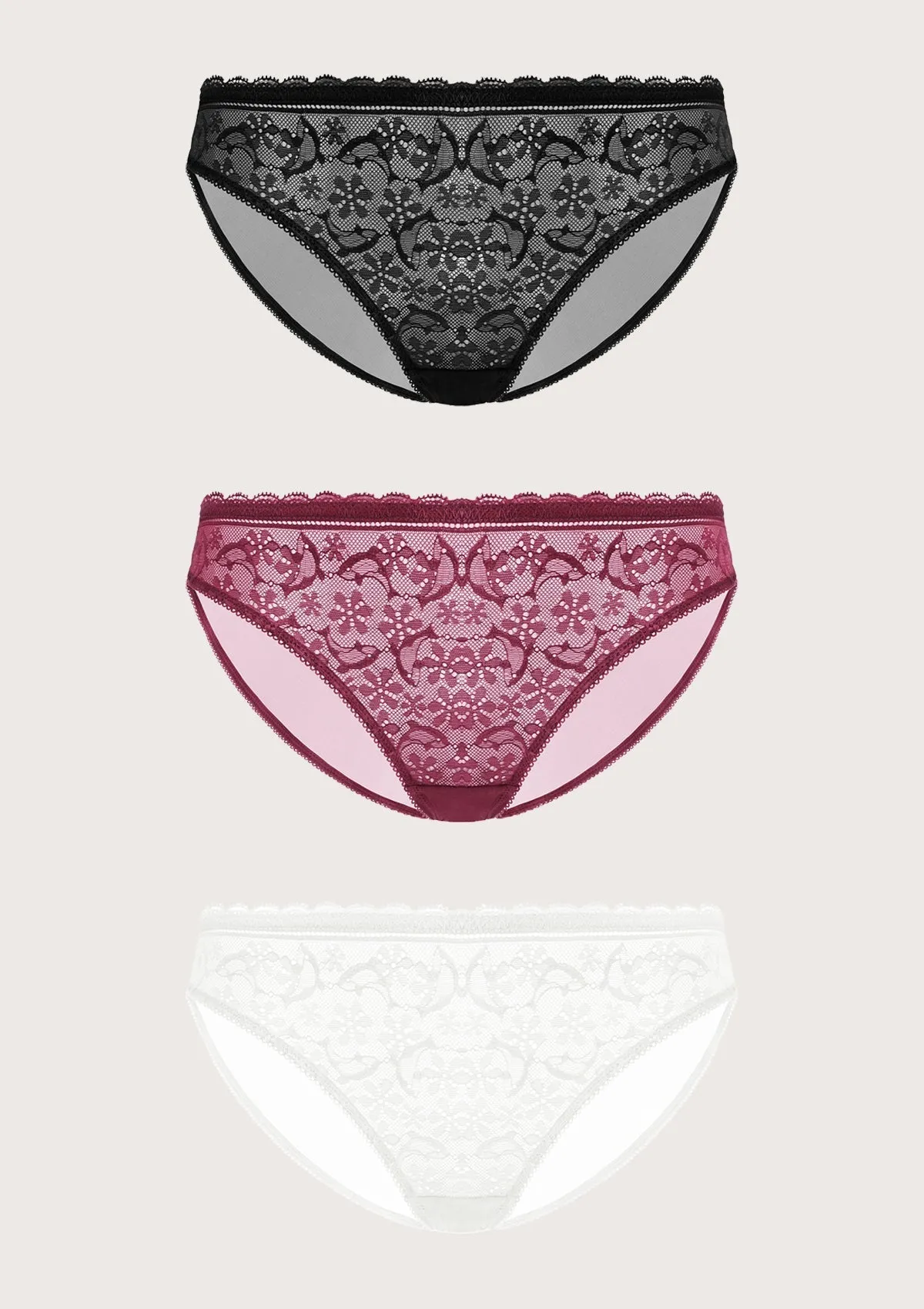 Anemone Lace Dolphin Panties 3 Pack