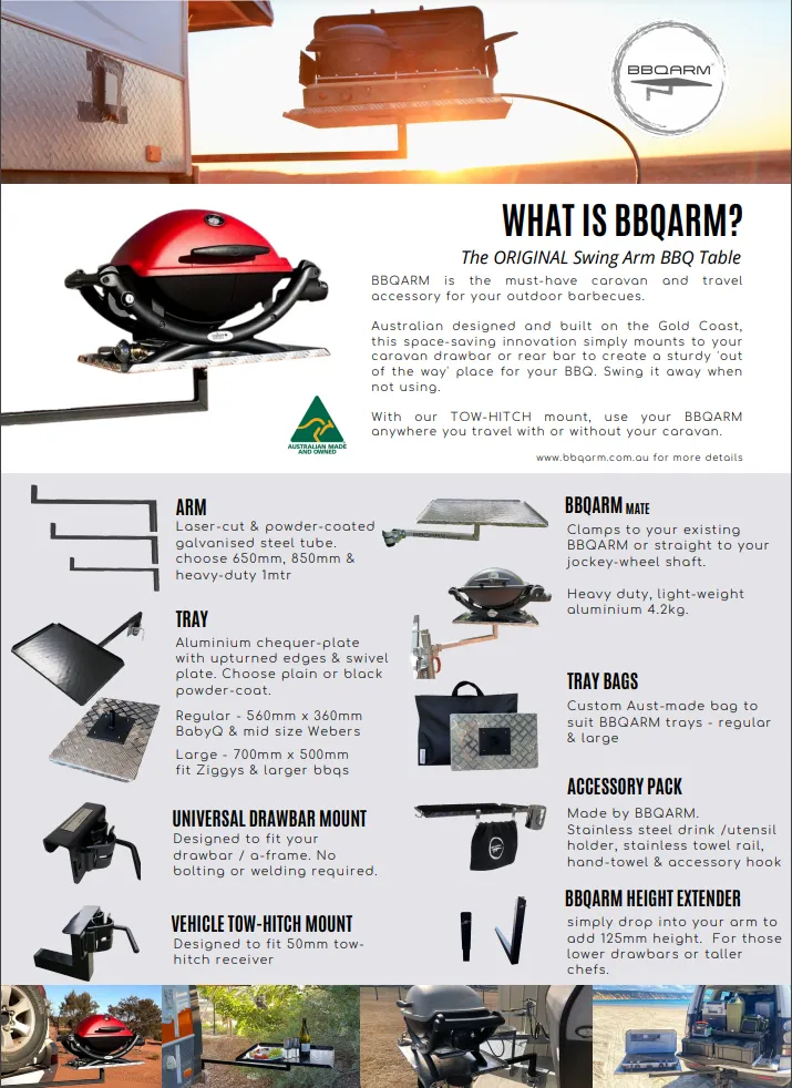 BBQARM KIT for Caravan or Trailer