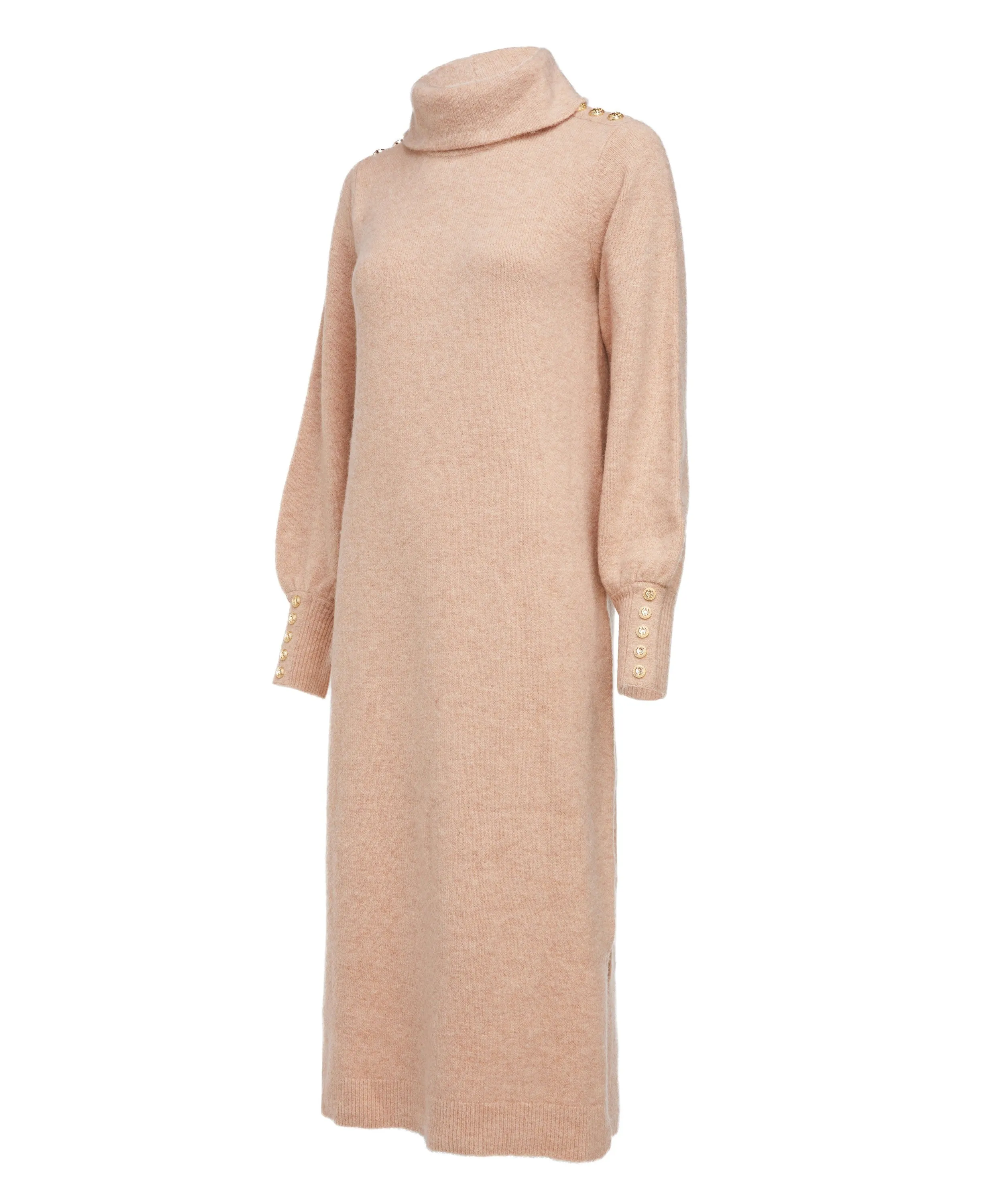 Berkeley Roll Neck Dress - Camel