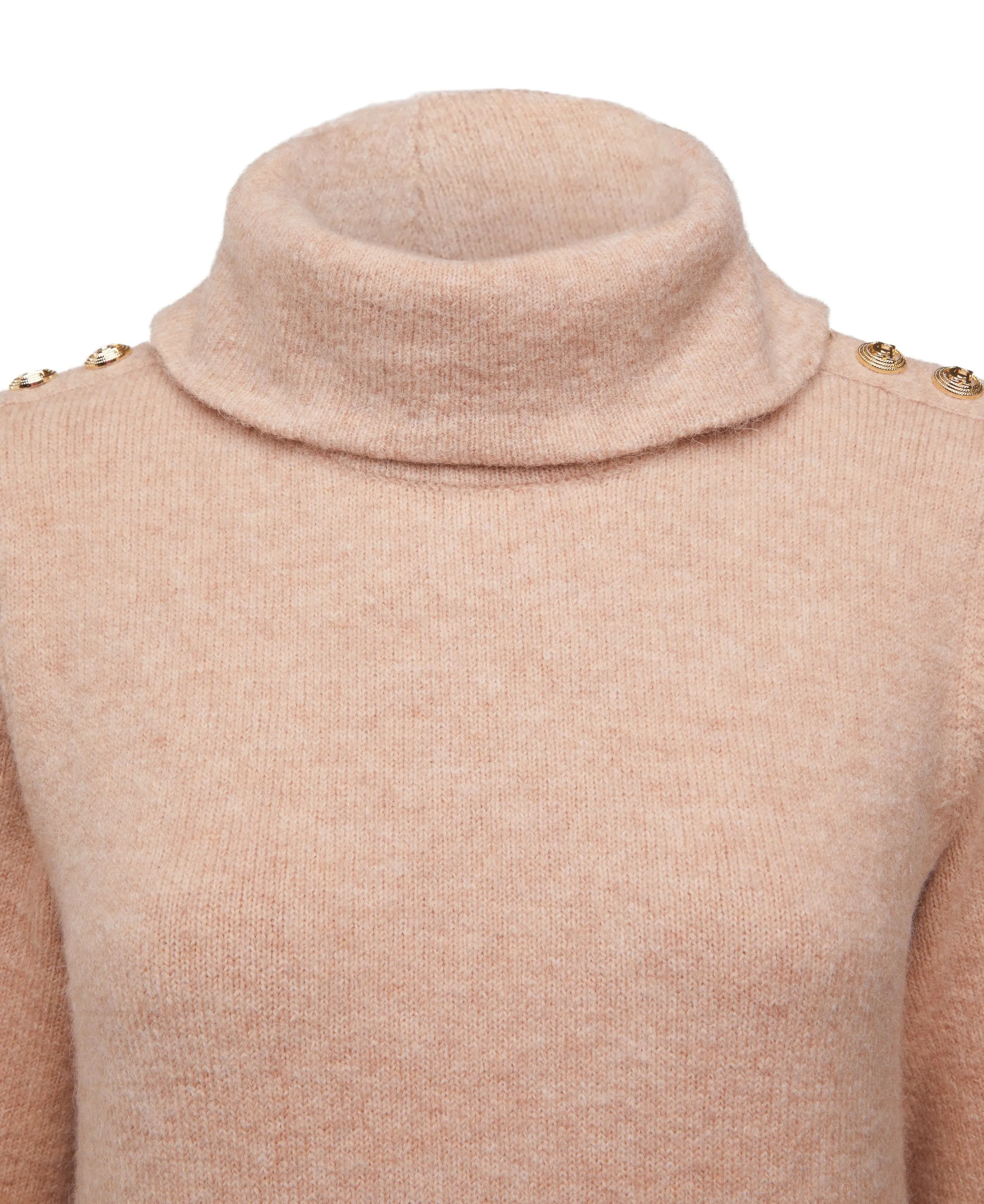 Berkeley Roll Neck Dress - Camel