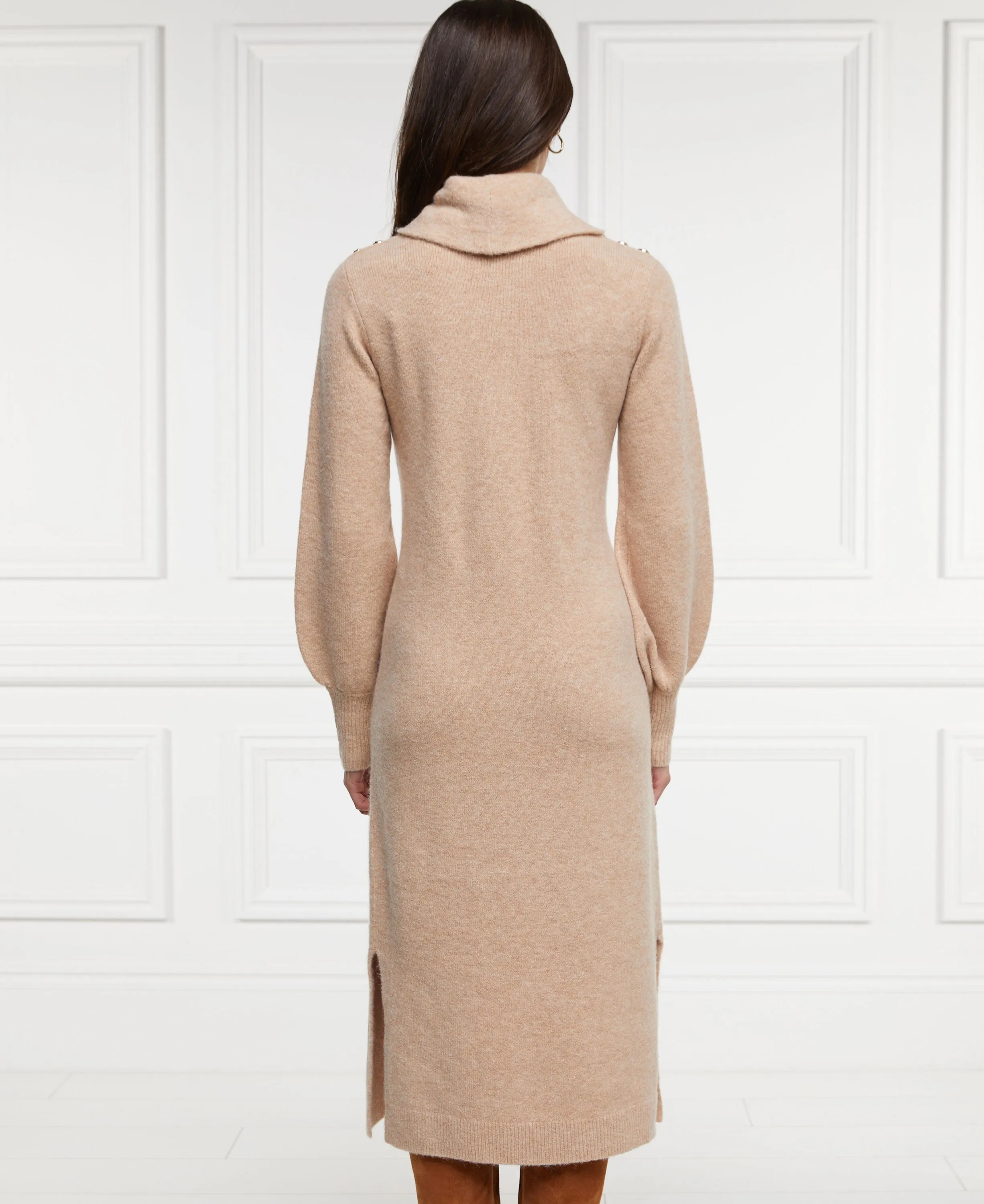 Berkeley Roll Neck Dress - Camel