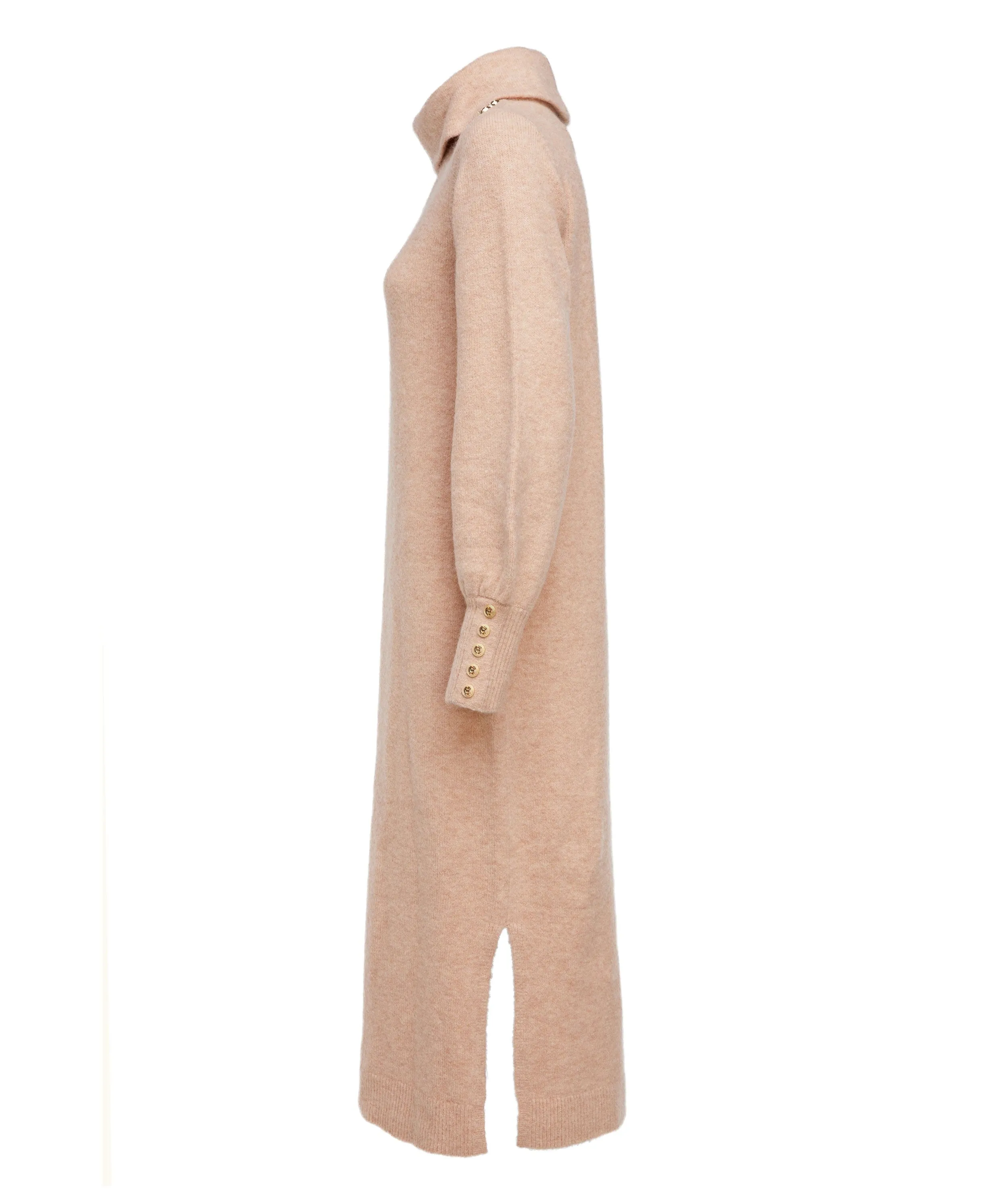 Berkeley Roll Neck Dress - Camel