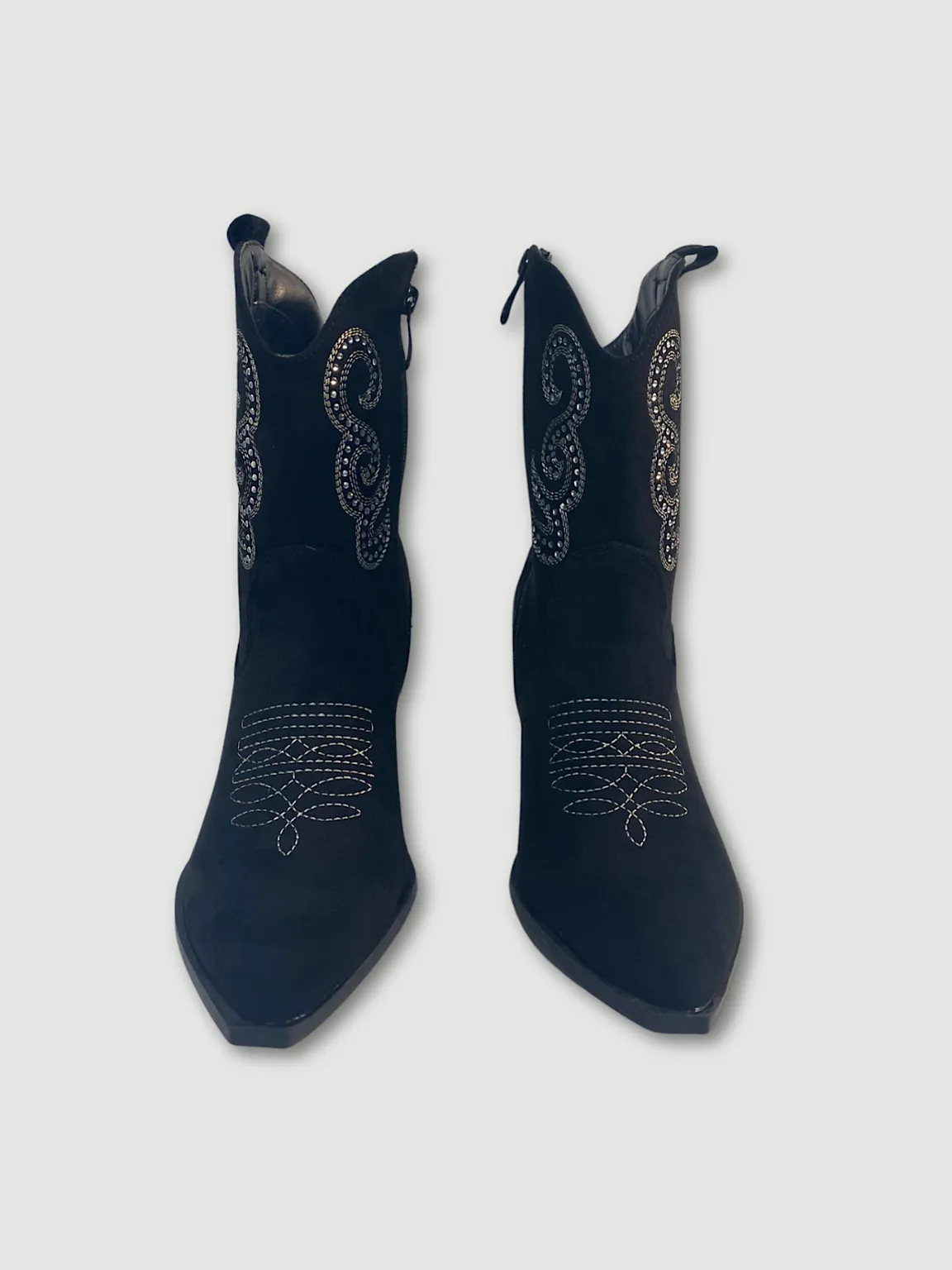 Black Diamante Western Boots