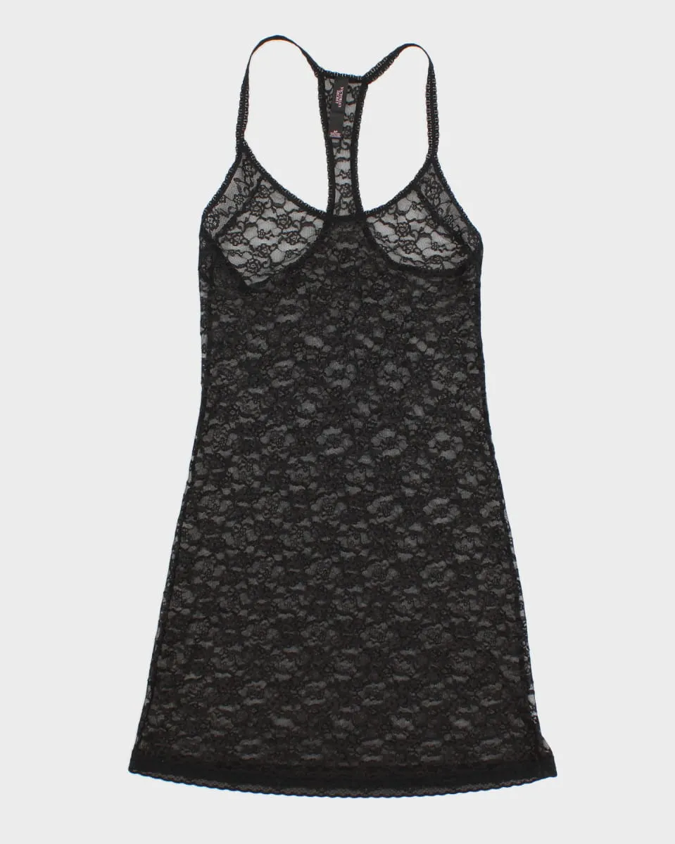 Black Victoria's Secret Lace Lingerie Nightwear Slip - S