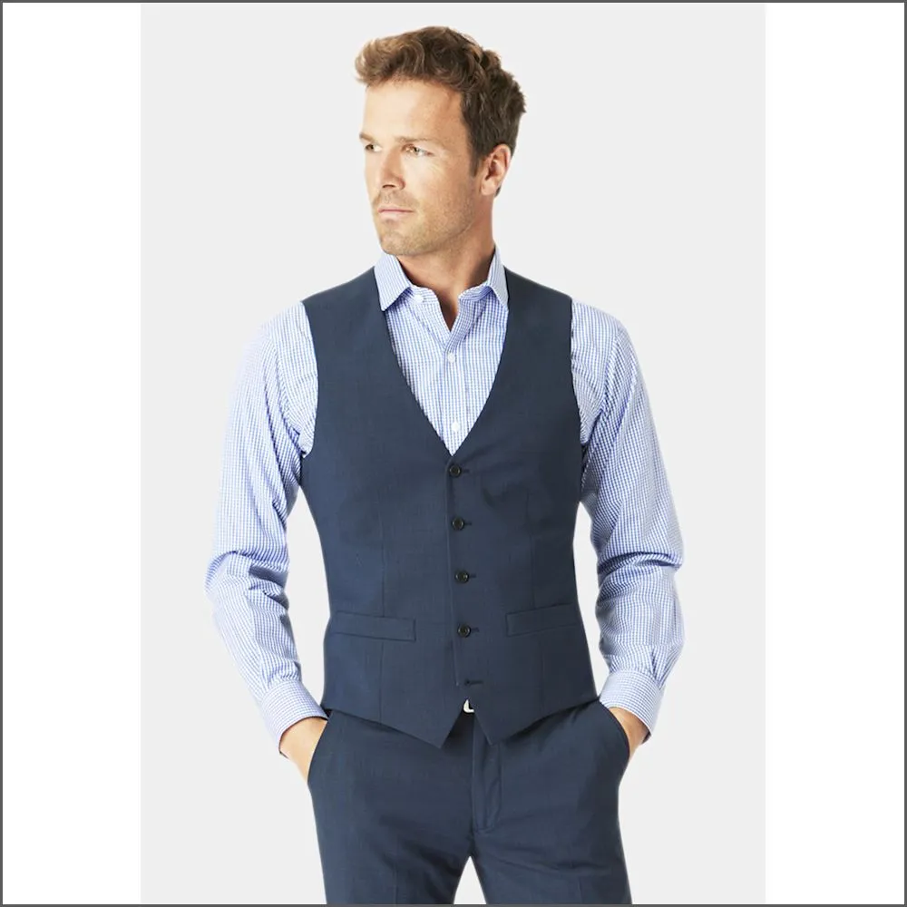 Brook Taverner Cassino Navy Check Washable Suit***