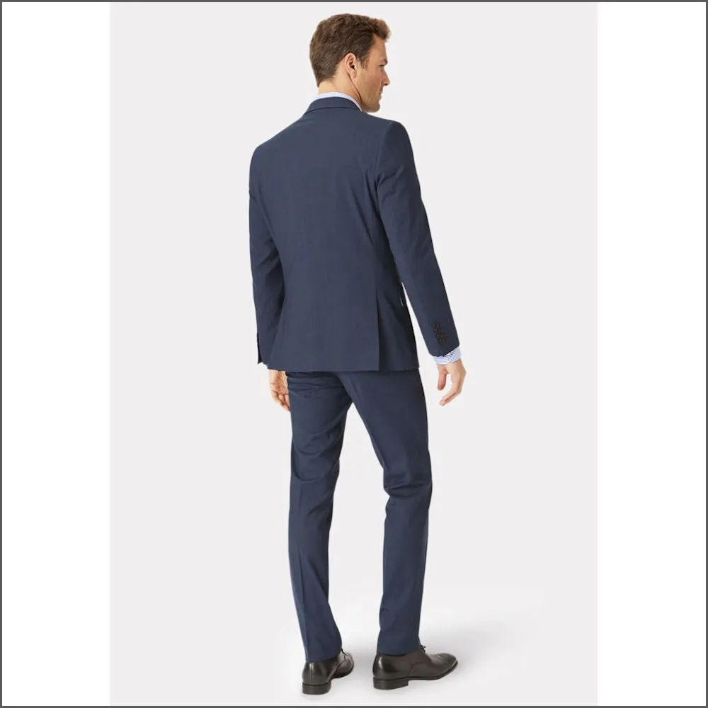 Brook Taverner Cassino Navy Check Washable Suit***