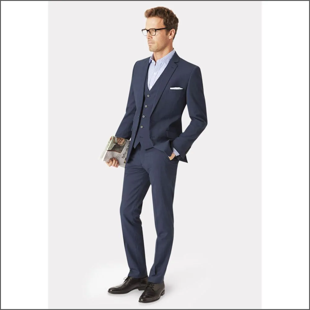 Brook Taverner Cassino Navy Check Washable Suit***