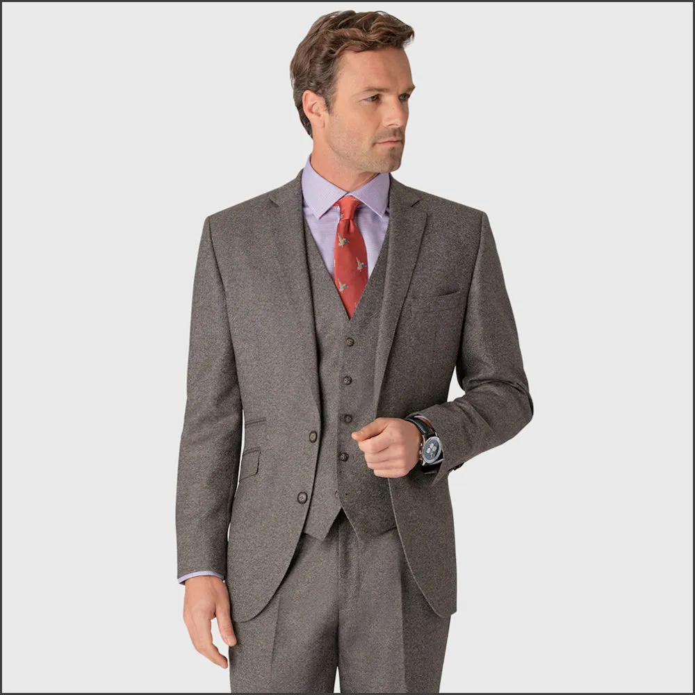 Brook Taverner Clifford Grey Donegal Wool Suit - Waistcoat Optional<><>