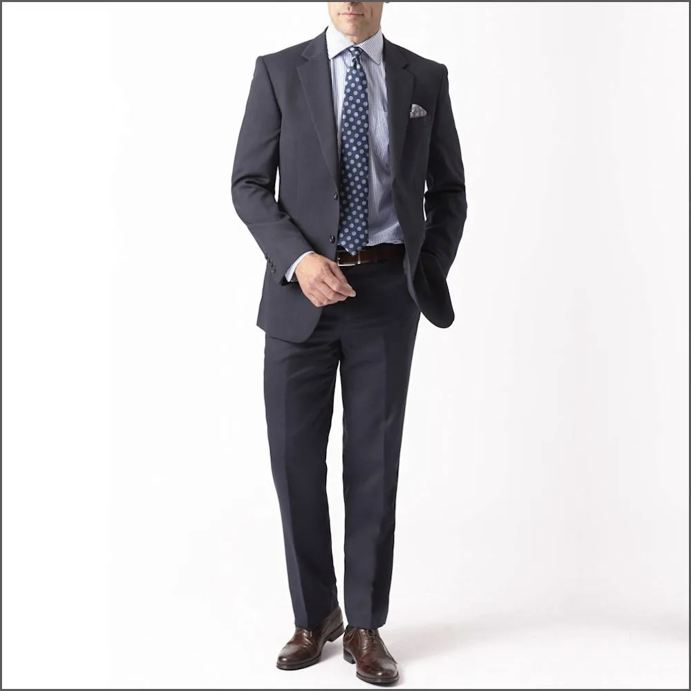 Brook Taverner Dawlish Navy Birdseye Super 110's Suit<><>