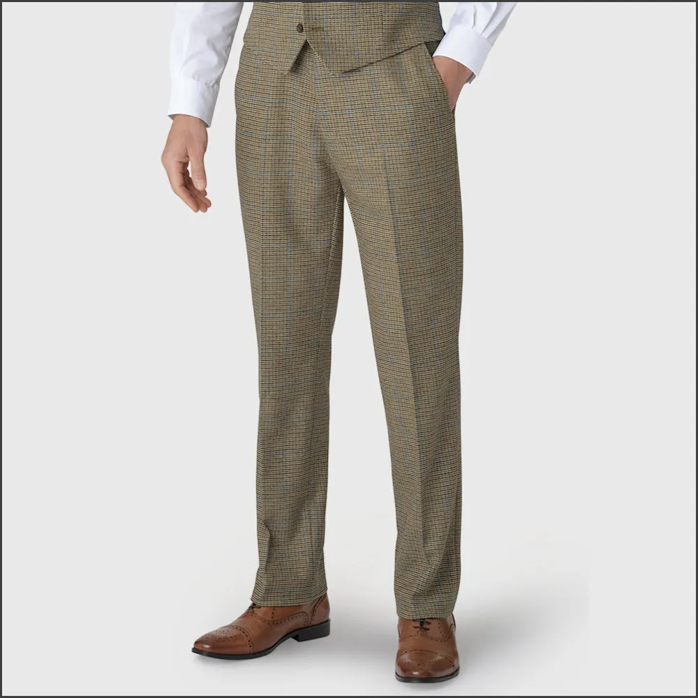 BROOK TAVERNER Woolf Pure New Wool Houndstooth Check Two Piece Suit<>