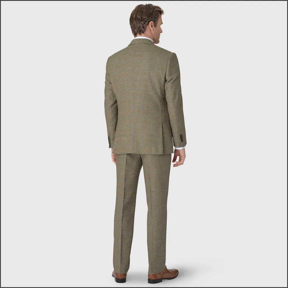 BROOK TAVERNER Woolf Pure New Wool Houndstooth Check Two Piece Suit<>