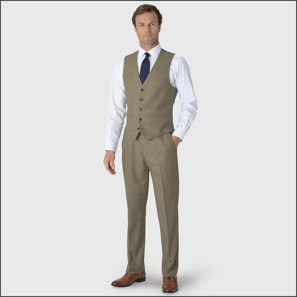 BROOK TAVERNER Woolf Pure New Wool Houndstooth Check Two Piece Suit<>