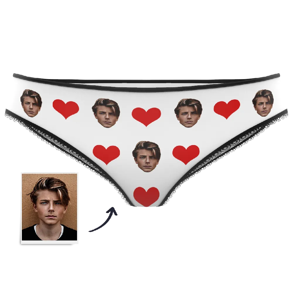 Couple Women's Custom Face Heart Panties