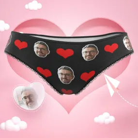 Couple Women's Custom Face Heart Panties