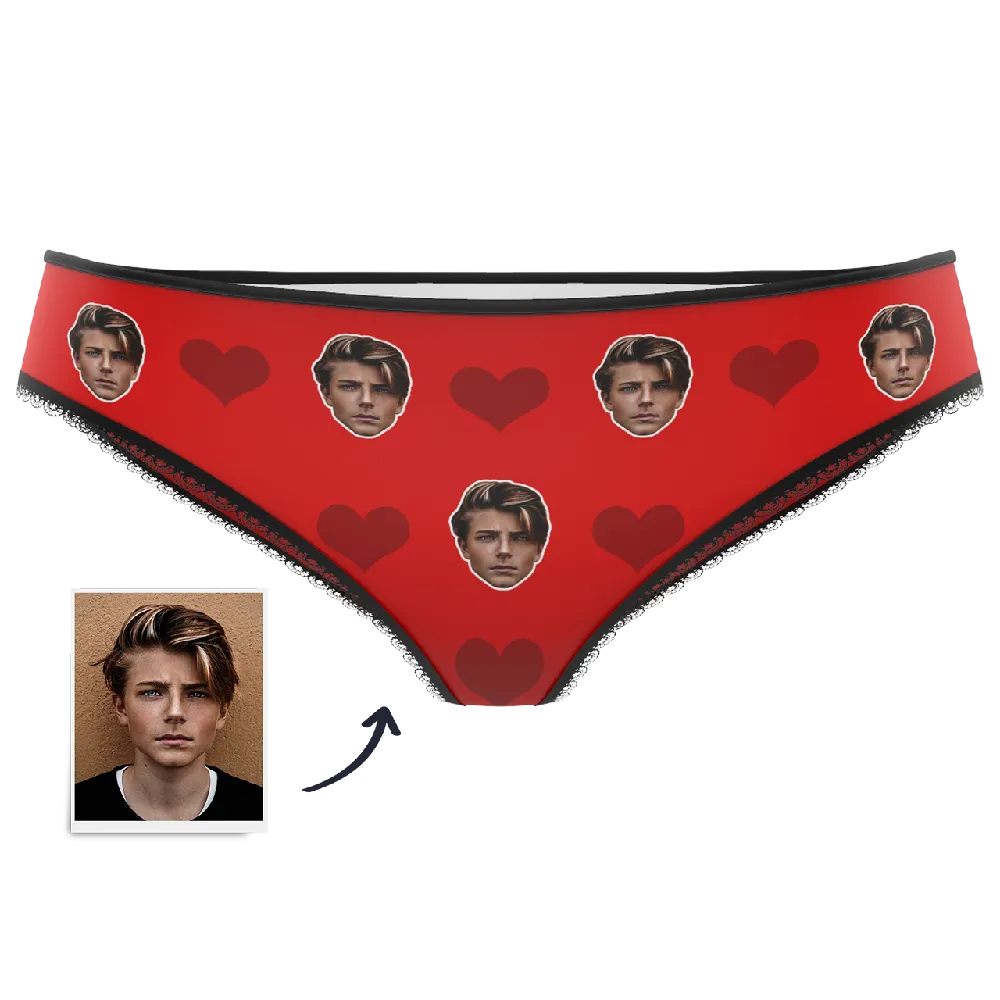 Couple Women's Custom Face Heart Panties