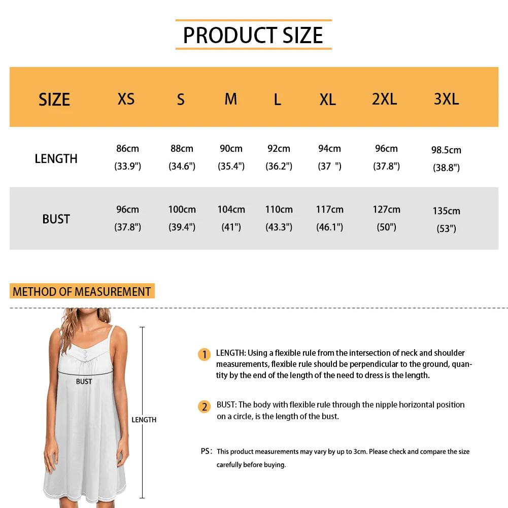 Custom Your Husband's Face Women Love Pattern Suspender Nightdress Sleeveless Nightgown Soft Sleep Dress