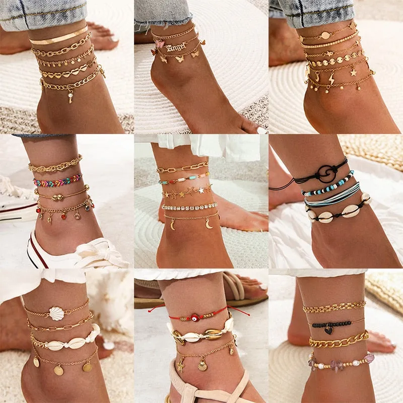 Cute Boho Anklet Sets