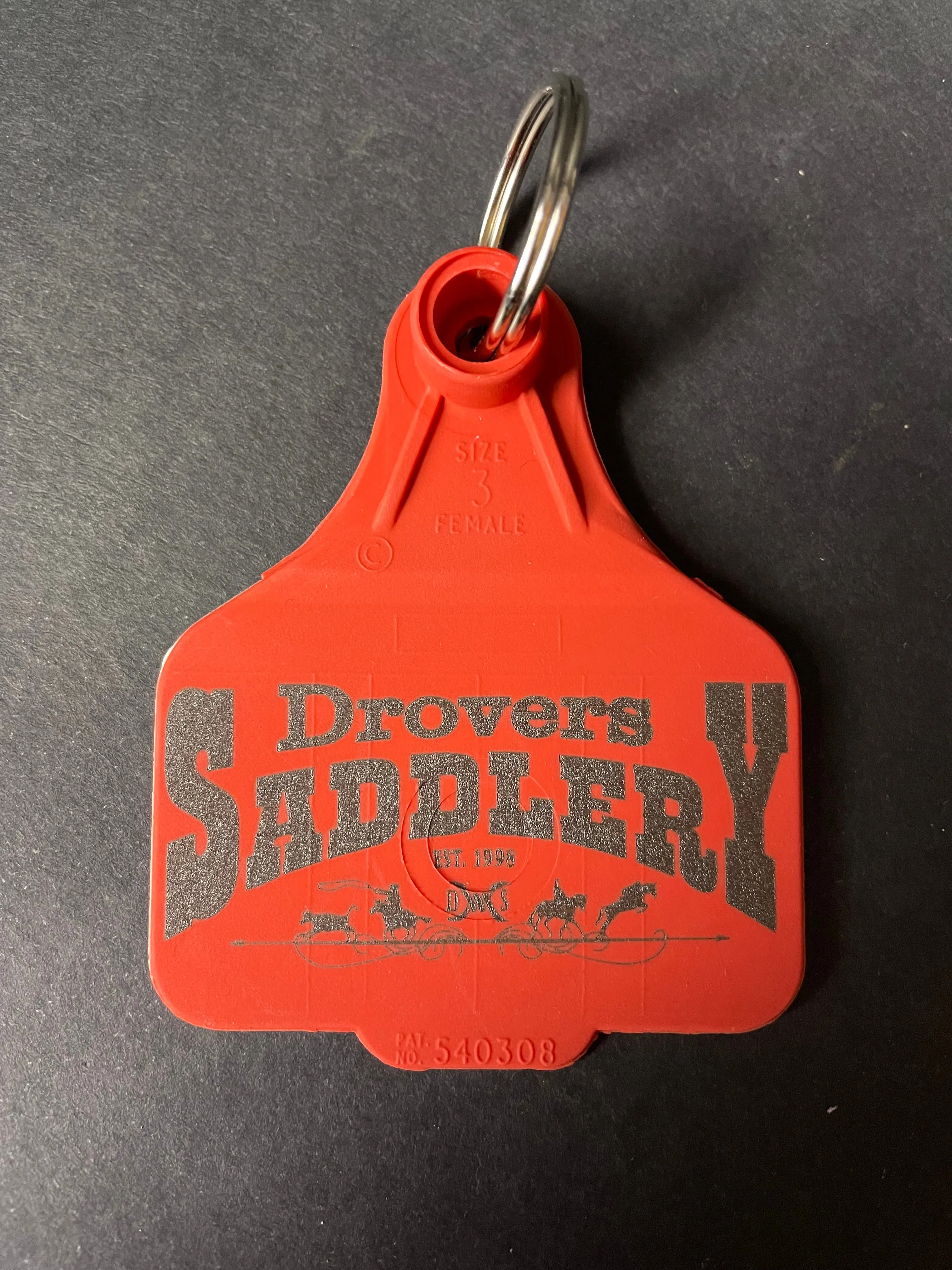 Drovers Saddlery Cattle Tag Keyring