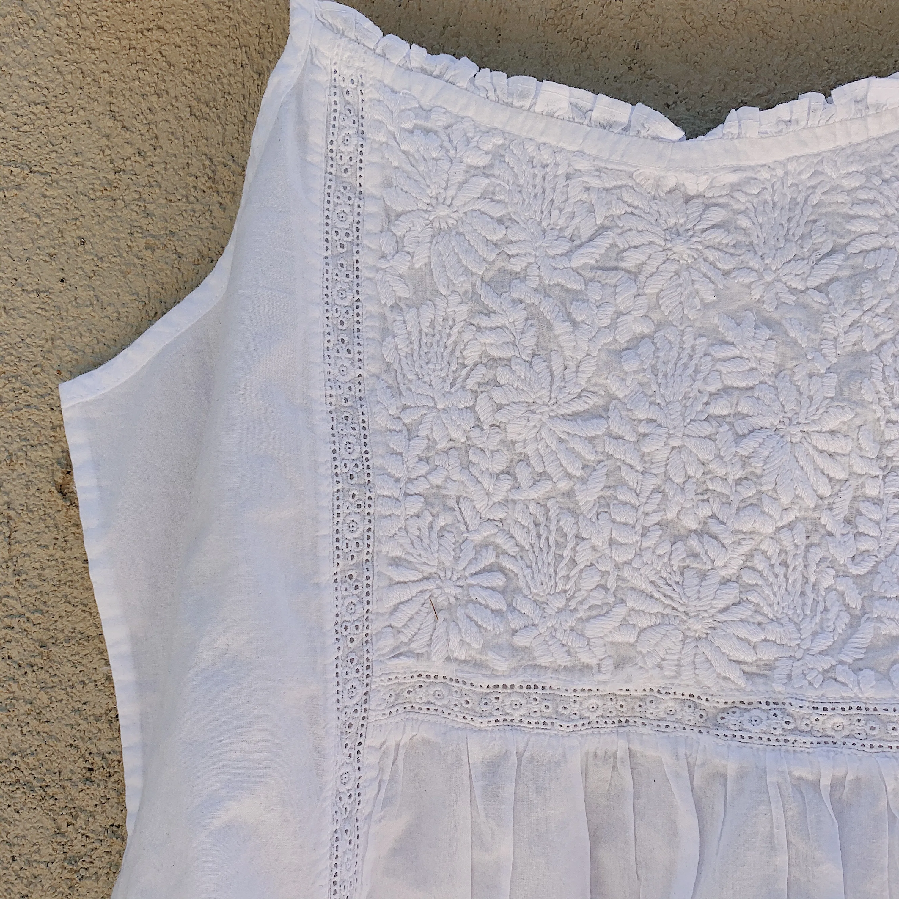 Embroidered Bib Chemise