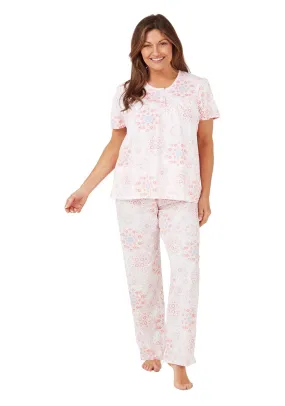 Geo Cotton Pyjama 100% cotton - Pink