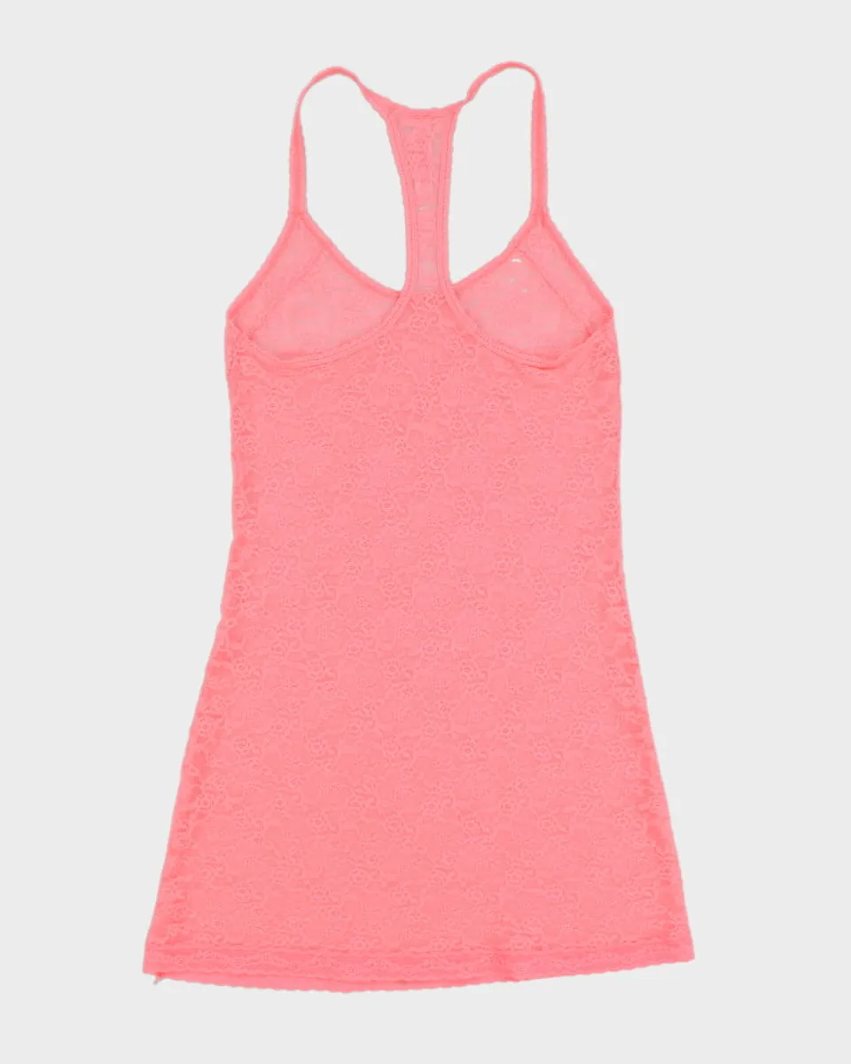 HOT Pink Victoria's Secret Lace Lingerie Nightwear Slip - S