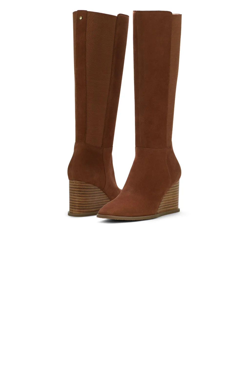 Jessica Wedge Boots - Cognac