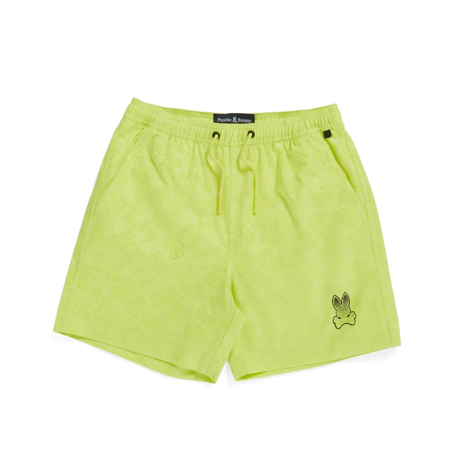 Kids Psycho Bunny Strype Hydrochromatic Swim Trunk (Lime Granita)