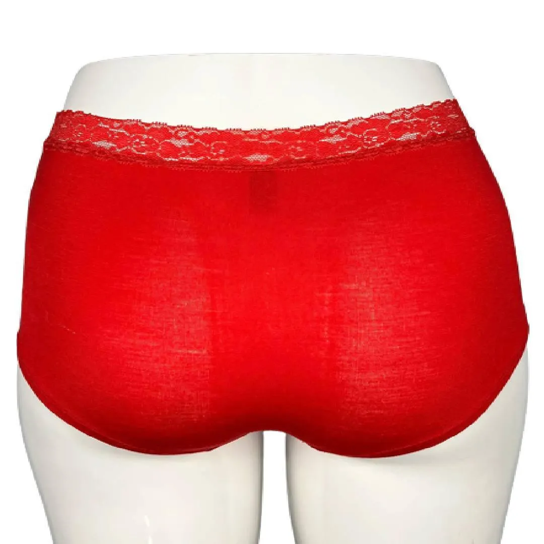 Ladies Cotton Red Underwear Women Brief Cotton Full Brief Panty Ladies Cotton Boyshorts