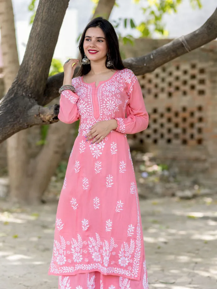 Lali Chikankari Kurti Sets