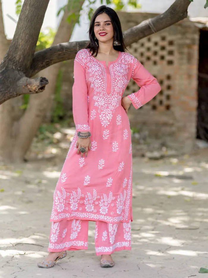 Lali Chikankari Kurti Sets