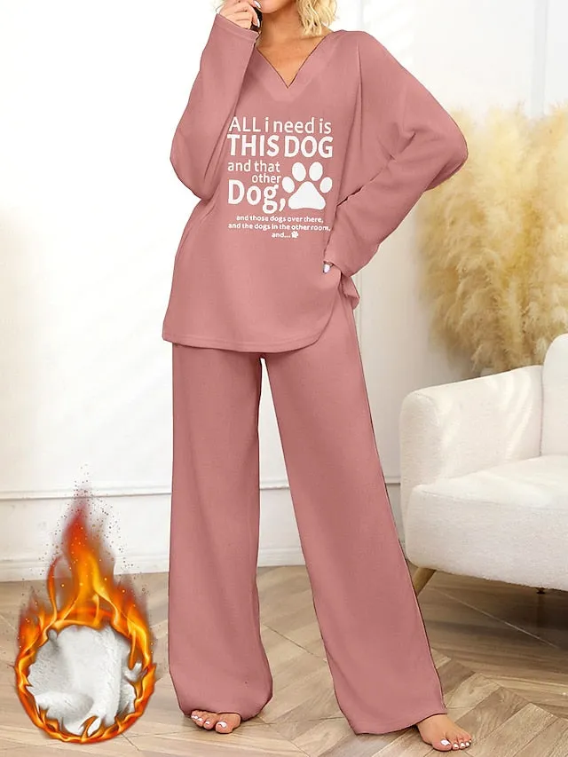 Luxurious Dog Lover's Flannel Sleepwear Set