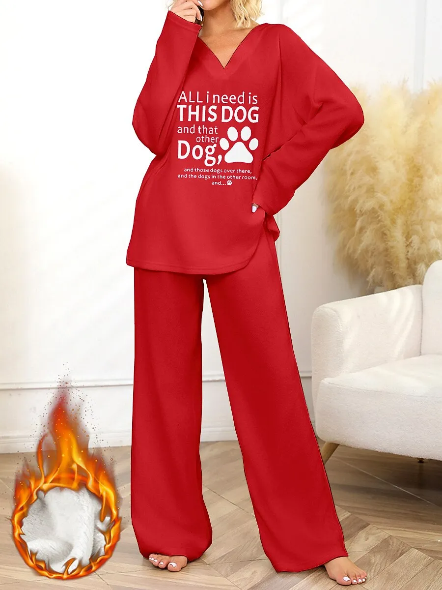 Luxurious Dog Lover's Flannel Sleepwear Set