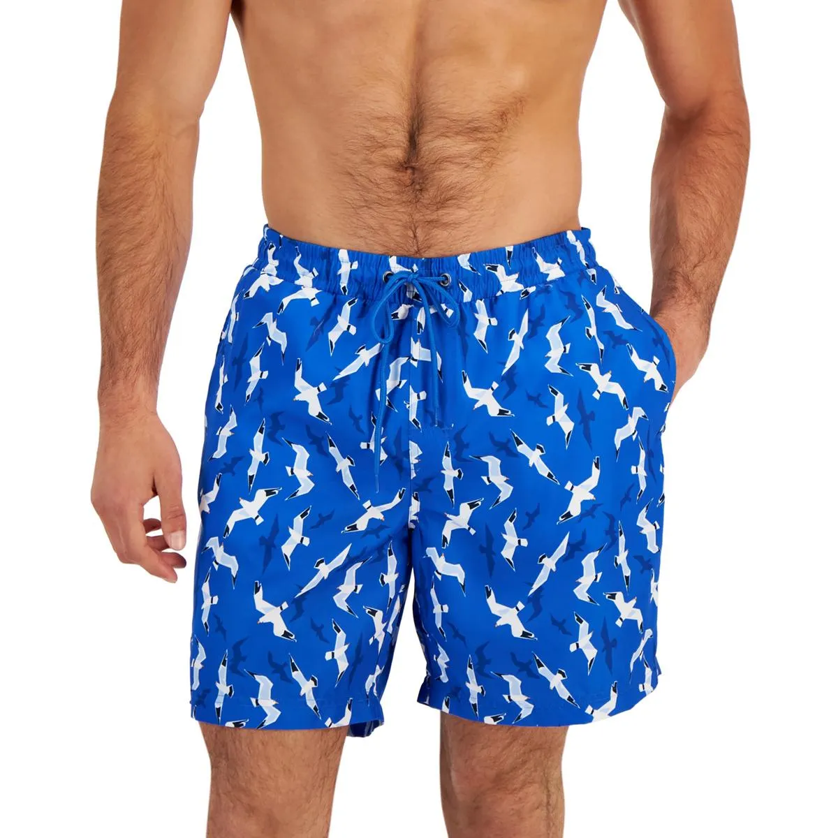 Mens Animal Print Polyester Swim Trunks