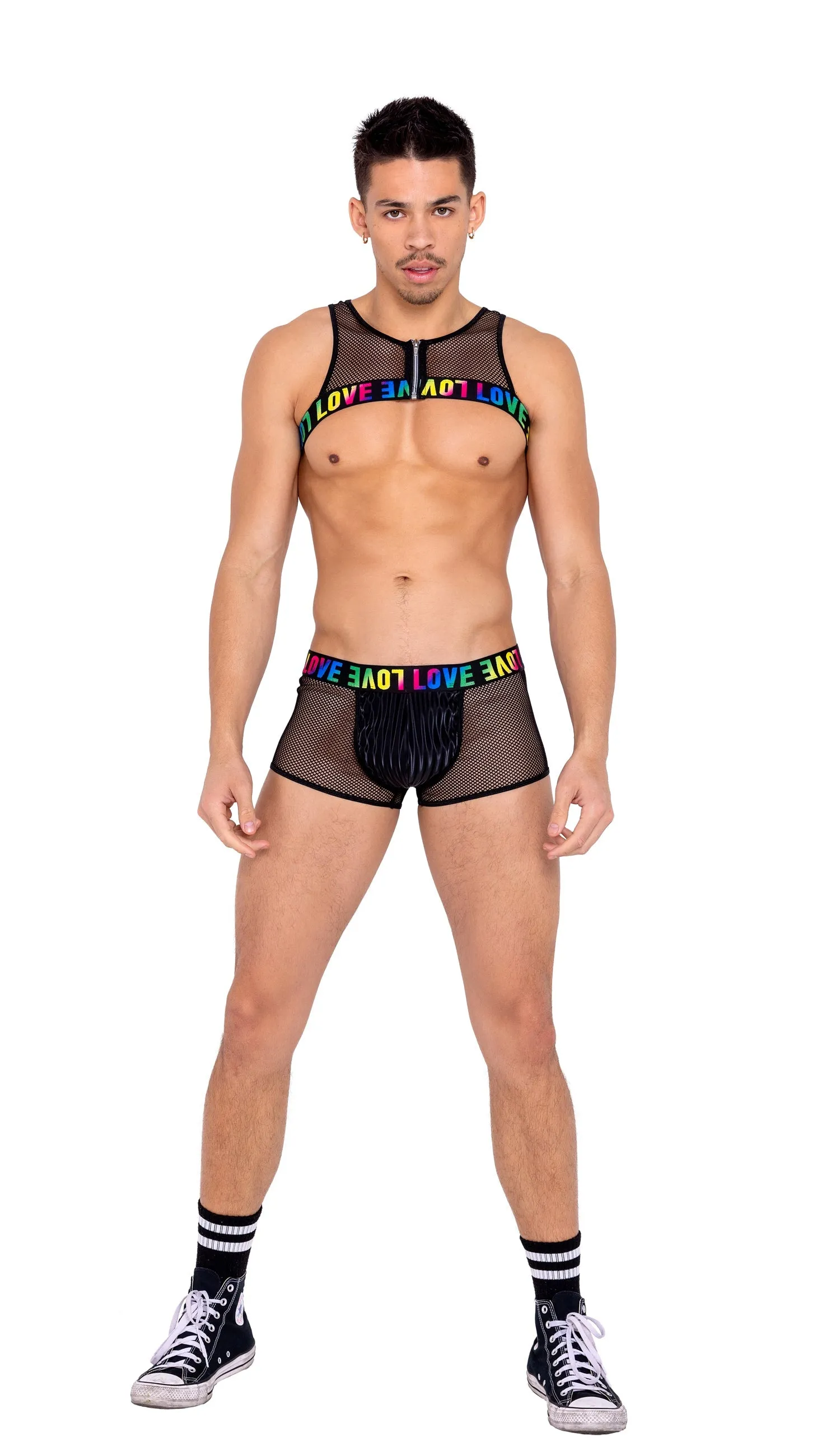 Mens Pride Two-Tone Fishnet Trunks