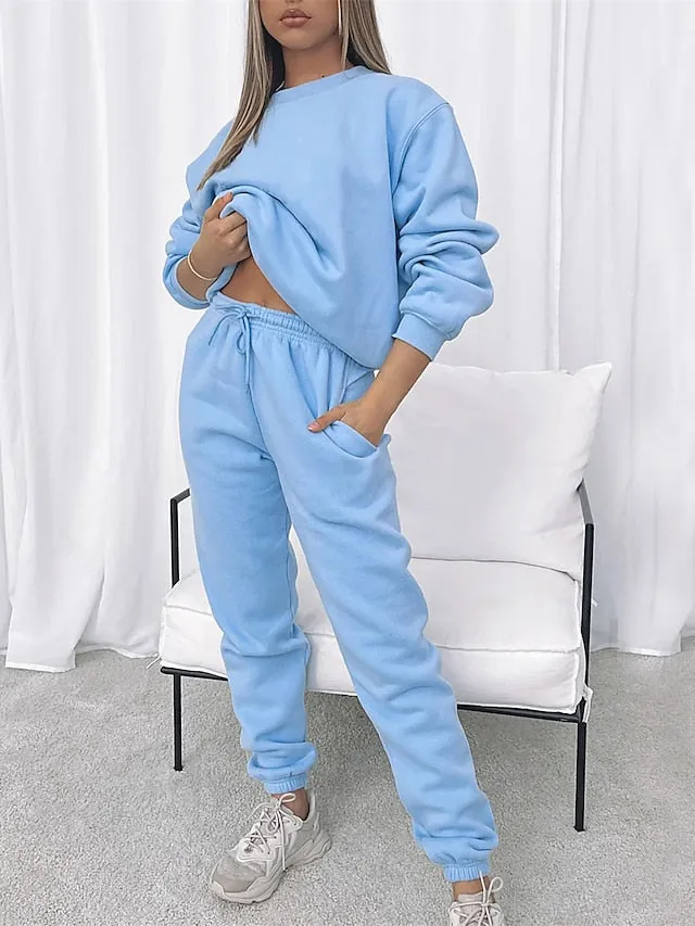 Pink Women's Loungewear Set: Cozy Sweatshirt and Joggers