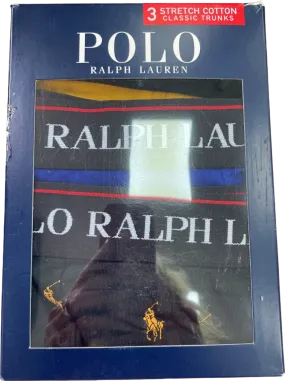 Polo Ralph Lauren Multi 3 Pack Stretch Cotton Classic Trunks UK L