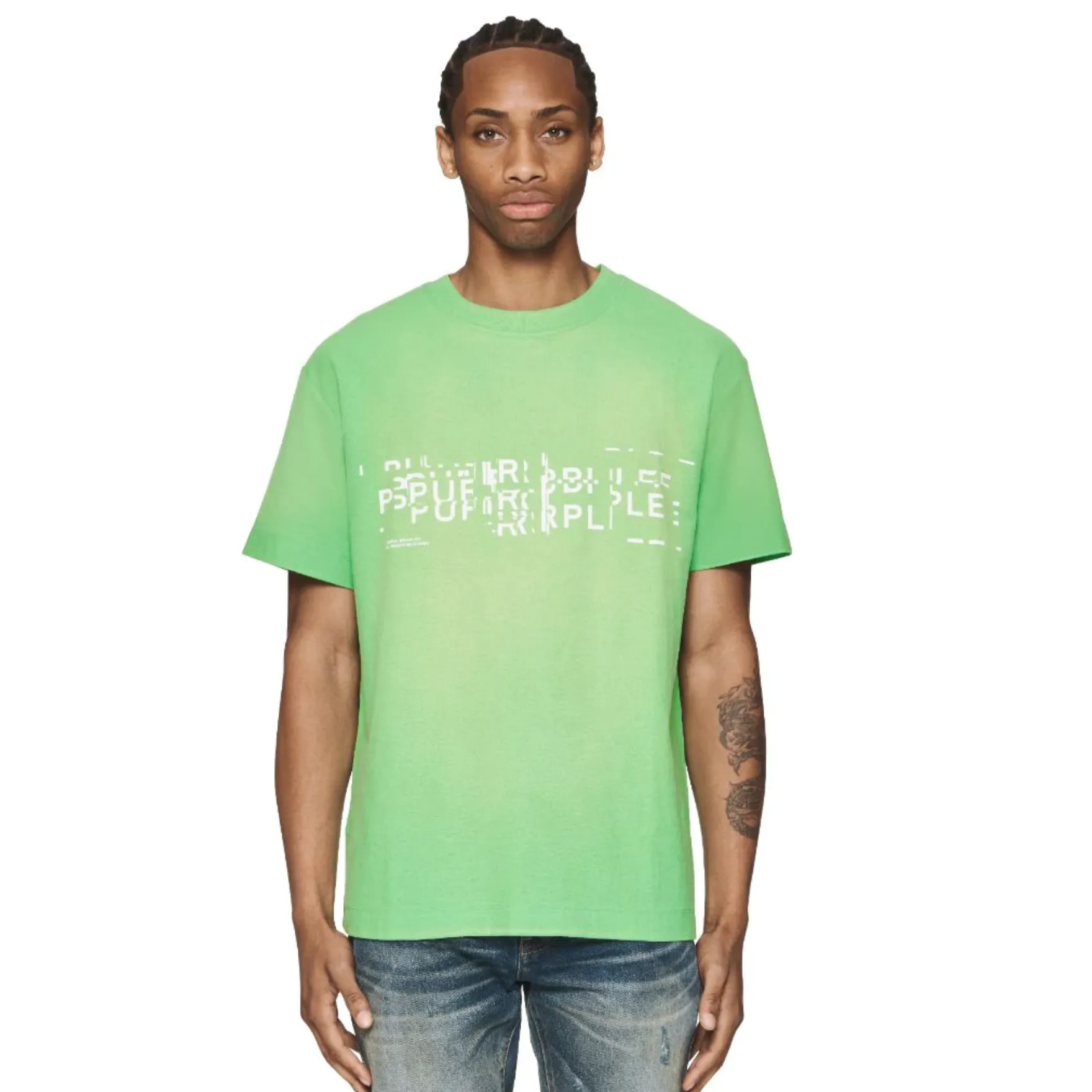 Purple Brand Glitch T-Shirt (Green)