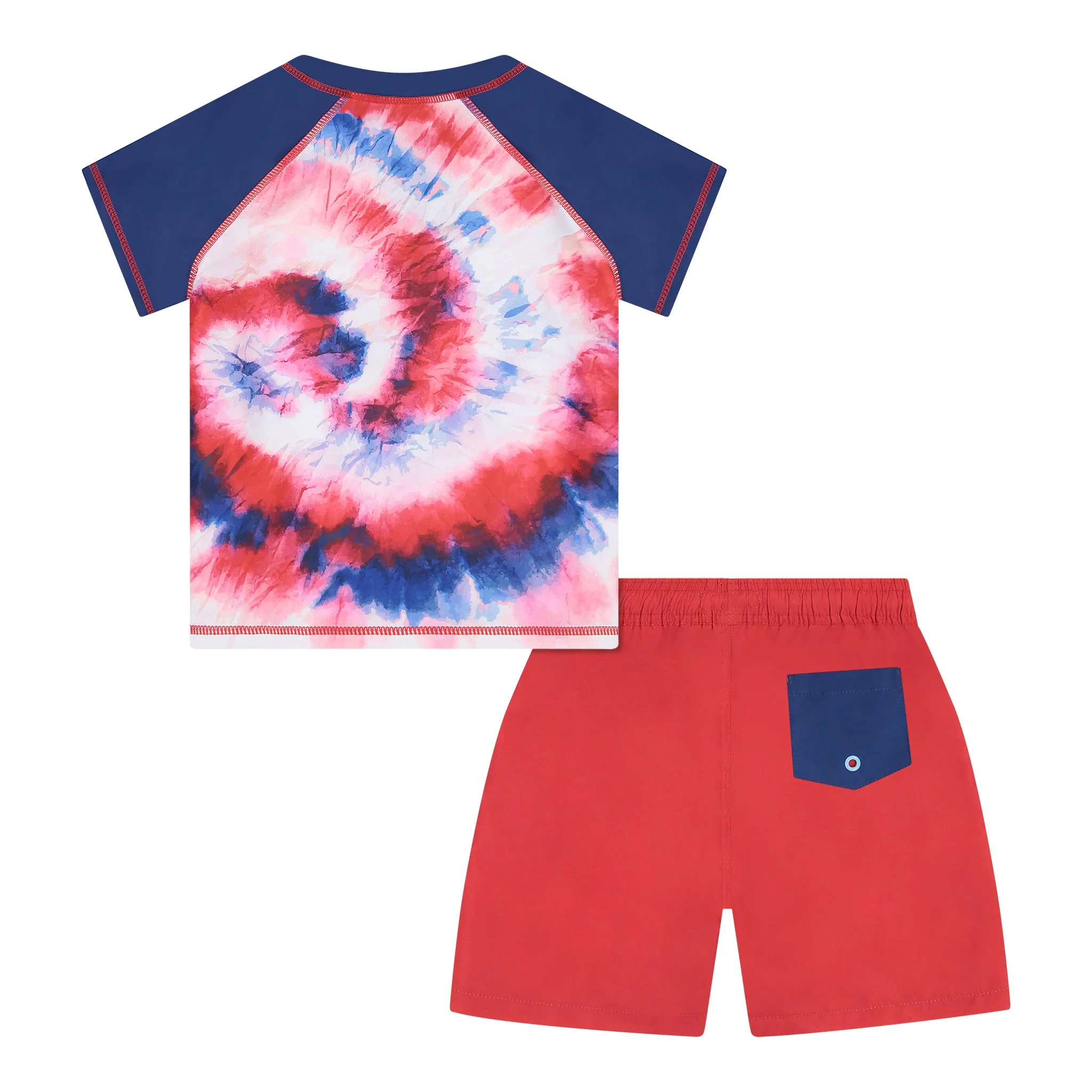 Red White and Blue Retro Tie-Dye Swim Set