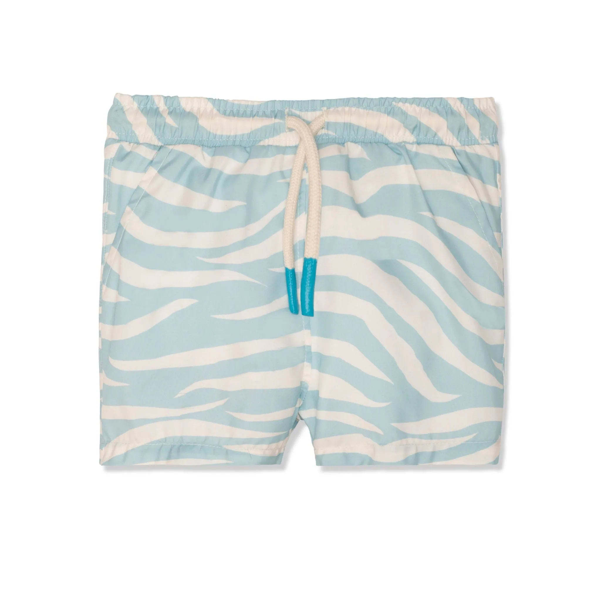 Seaqual Recycled Polyester Blue Gingham Kid Swim Trunks