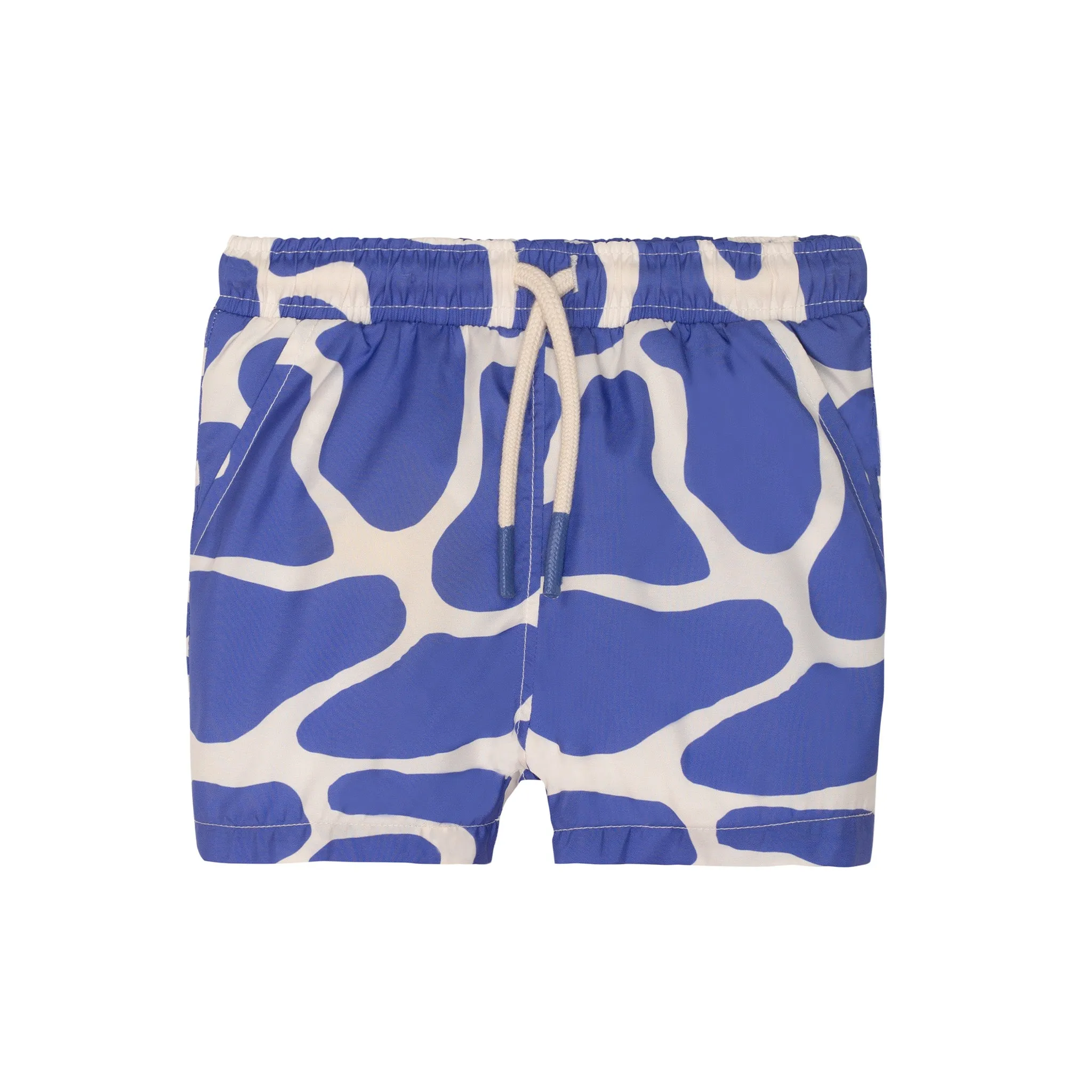 Seaqual Recycled Polyester Blue Gingham Kid Swim Trunks