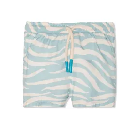 Seaqual Recycled Polyester Blue Zebra Kid Swim Trunks