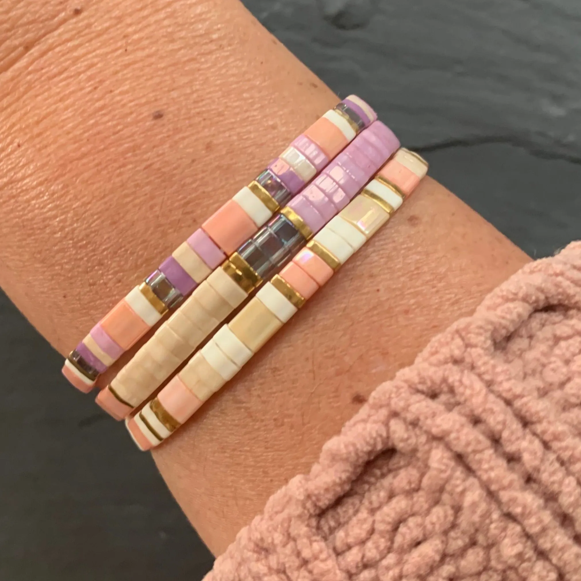 Stretch Tile Bracelet - BLUSH MIX