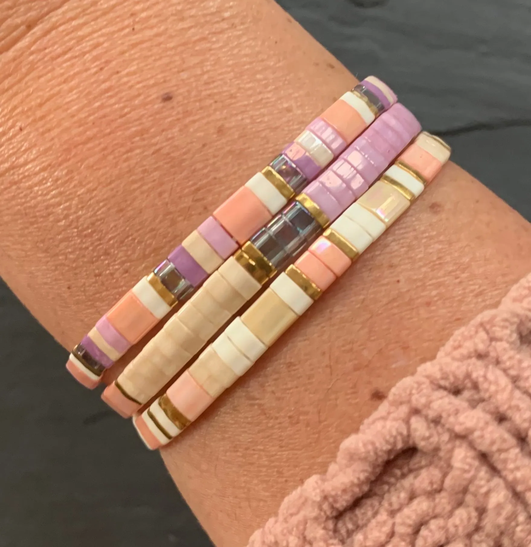 Stretch Tile Bracelet - COTTON CANDY COLORBLOCK