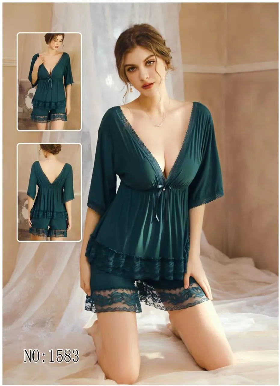 Stylish tank top hot nighty with short | Beautiful short nighty