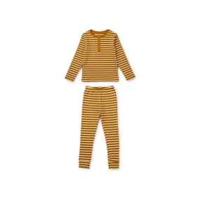 WILHELM PYJAMAS SET GOLDEN CARAMEL/SANDY STRIPES LIEWOOD