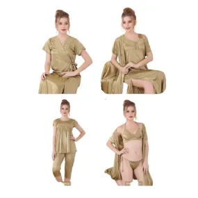 Women Nightwear 6 Pcs Bridal Nighty Set for Honeymoon Women Sleepwear