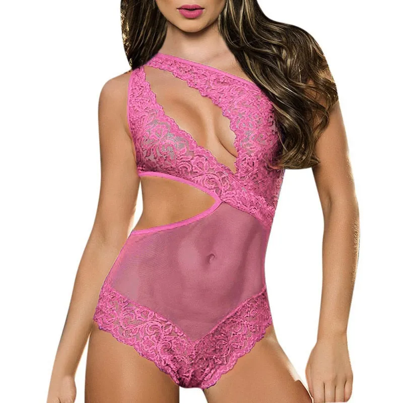 Women Sexy See-through Lingerie Push Up Nightwear Bodysuit